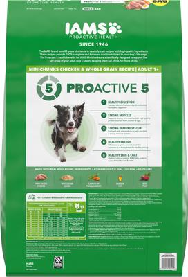 Show full view: Iams Proactive Health Minichunks with Real Chicken & Whole Grains Dry Dog Food, 44-lb bag slide 4 of 11