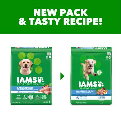 Show full view: Iams Proactive Health Large Breed Adult with Real Chicken Dry Dog Food, 40-lb bag slide 3 of 11