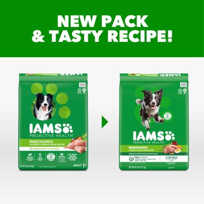 Show full view: Iams Proactive Health Minichunks with Real Chicken & Whole Grains Dry Dog Food, 40-lb bag slide 3 of 11