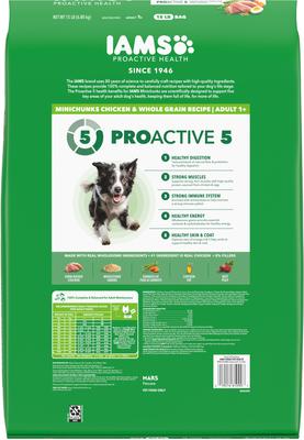 Show full view: Iams Proactive Health Minichunks with Real Chicken & Whole Grains Dry Dog Food, 15-lb bag slide 4 of 11