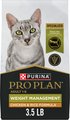 Purina Pro Plan Adult Weight Management Chicken & Rice Formula Dry Cat Food, 3.5-lb bag
