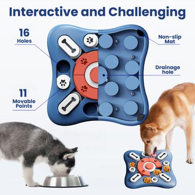Show full view: PawsPik Interactive Treat Dispensing Puzzle Dog Toy, Blue & Orange slide 5 of 10