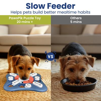 Show full view: PawsPik Interactive Treat Dispensing Puzzle Dog Toy, Blue & Orange slide 3 of 10