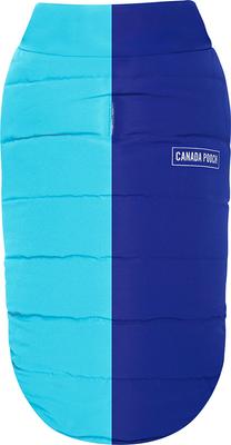 Show full view: Canada Pooch Reversible Solid Insulated Dog Puffer Vest, Blue/Teal, 10-in slide 4 of 5