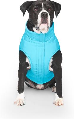 Show full view: Canada Pooch Reversible Solid Insulated Dog Puffer Vest, Blue/Teal, 10-in slide 2 of 5