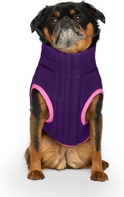 Show full view: Canada Pooch Reversible Solid Insulated Dog Puffer Vest, Pink/Purple, 20-in slide 2 of 5