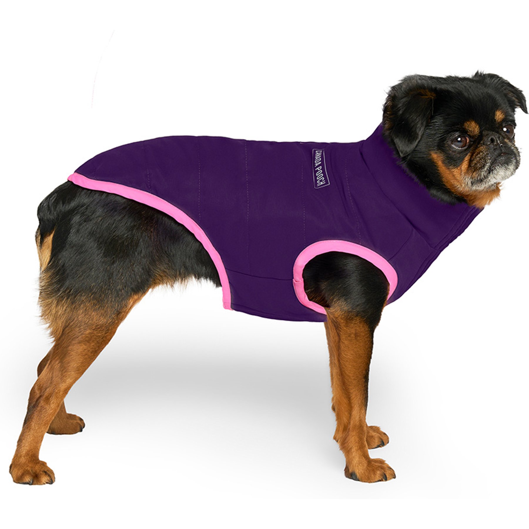 Canada Pooch Reversible Solid Insulated Dog Puffer Vest, Pink/Purple, 24-in