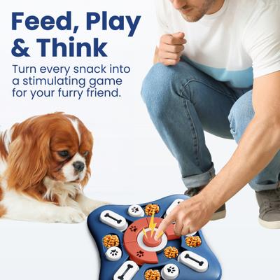 Show full view: PawsPik Interactive Treat Dispensing Puzzle Dog Toy, Blue & Orange slide 7 of 10