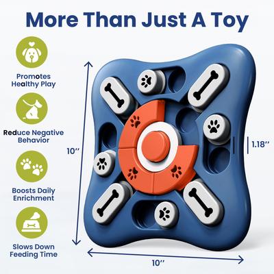 Show full view: PawsPik Interactive Treat Dispensing Puzzle Dog Toy, Blue & Orange slide 2 of 10