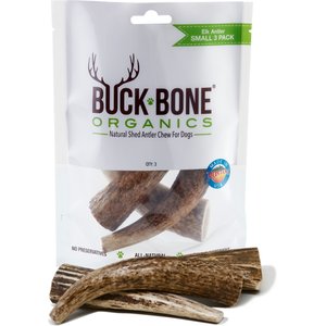 Buck Bone Organics Small Whole Elk Antler Dog Treats, 3 count