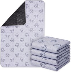 PetsWorld Washable Dog Potty Pads, Blue, 4 count, Unscented, 34 x 52-in