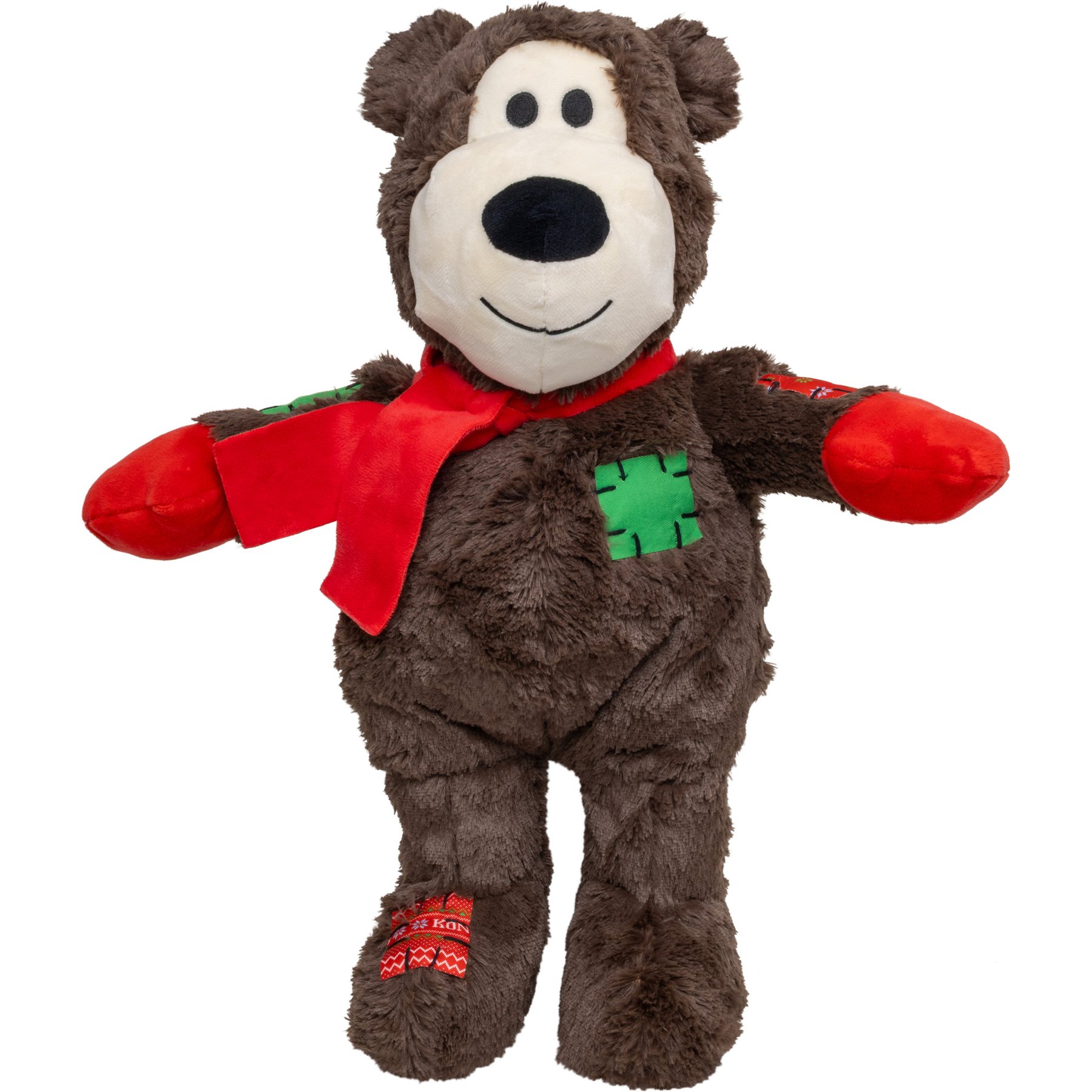 KONG Holiday Wild Knots Jumbo Bear Squeaky Plush Dog Toy, X-Large
