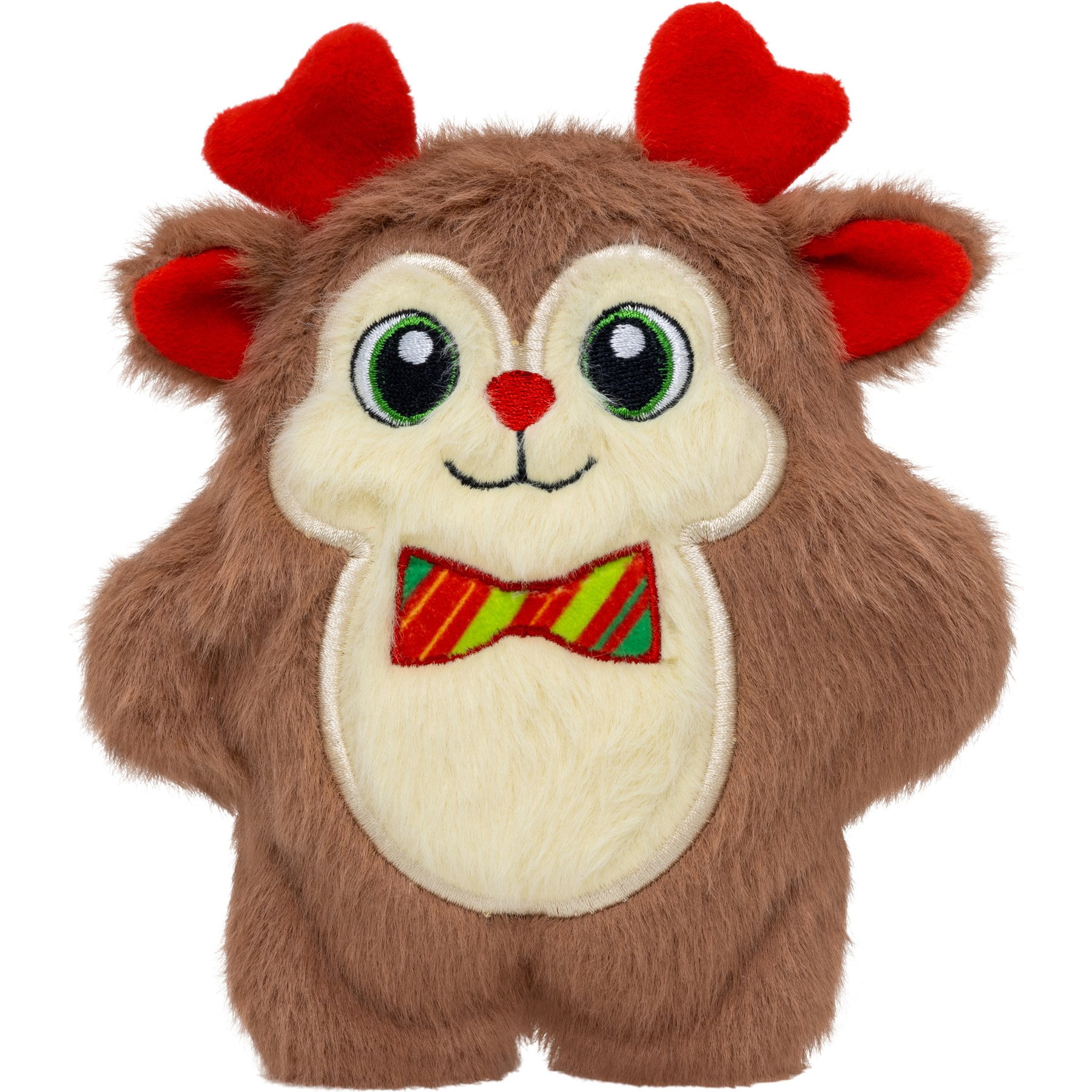 KONG Holiday Snuzzles Bow Tie Reindeer Squeaky Plush Dog Toy, Small