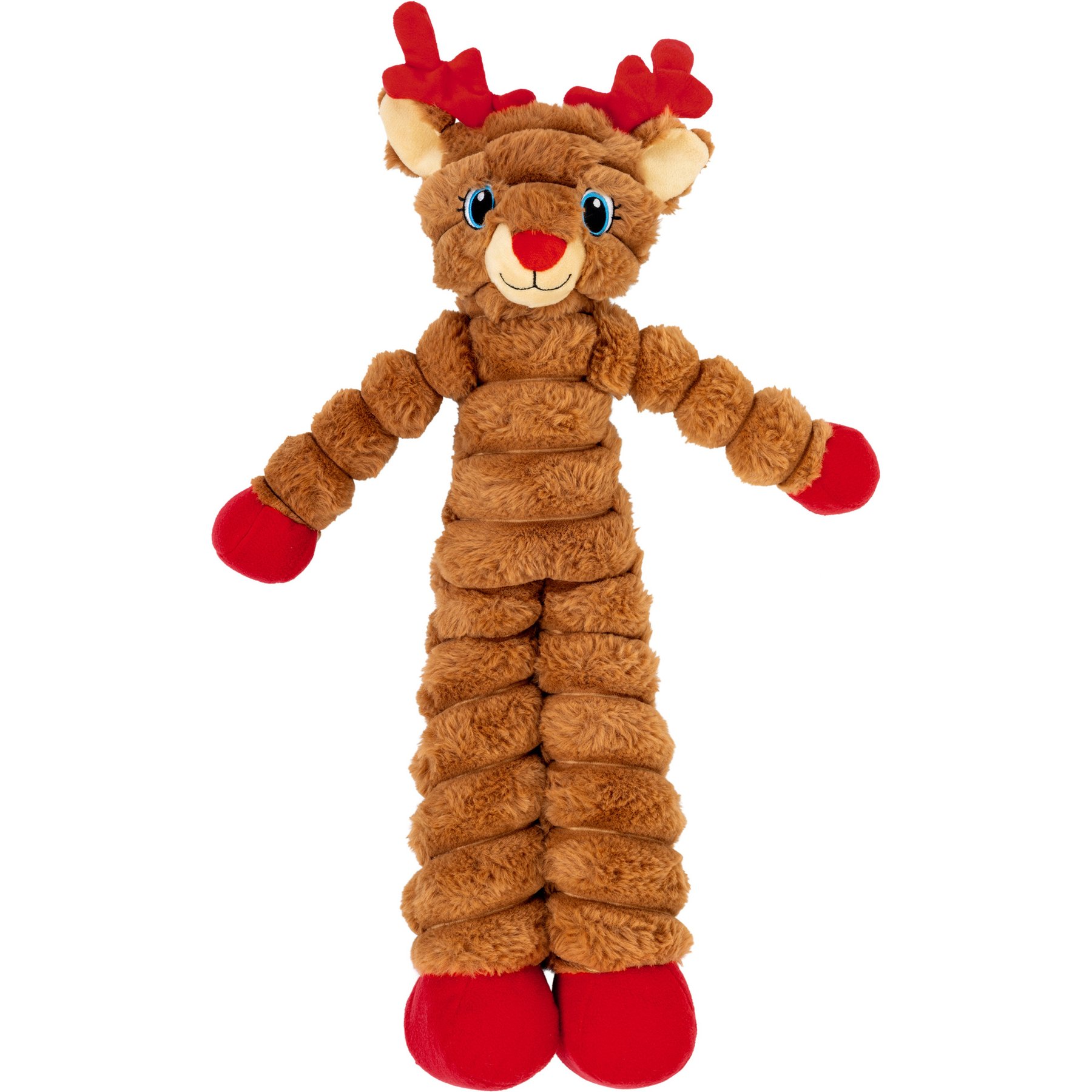 KONG Holiday Shakers Crumples Reindeer Squeaky Plush Dog Toy
