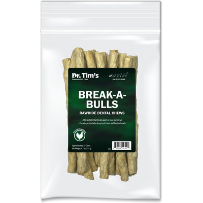 Dr. Tim's Dr. Tim's Break-A-Bulls Petite Rawhide Dog Dental Chews, 15 count