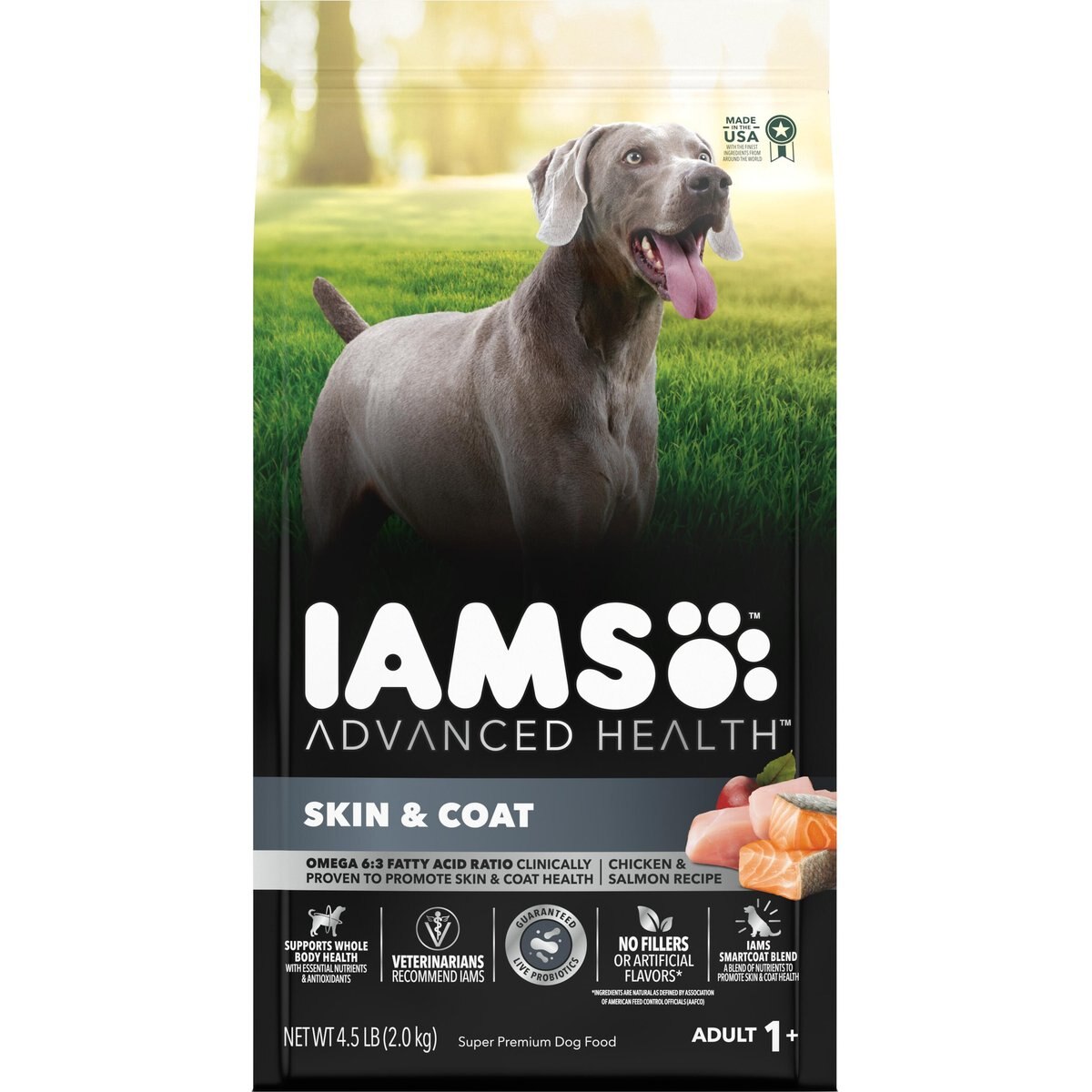 Iams Advanced Health Skin & Coat Chicken & Salmon Recipe Adult Dry Dog Food, 4.5-lb bag