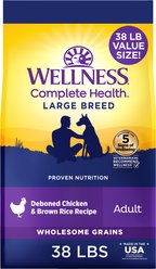 Wellness Large Breed Complete Health Adult Deboned Chicken & Brown Rice Recipe Dry Dog Food, 38-lb bag