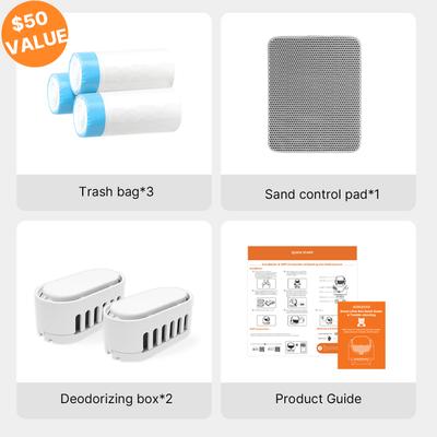 Show full view: Aoruefar Open-Top Smart Self Cleaning Cat Litter Box Bundle, White slide 3 of 11