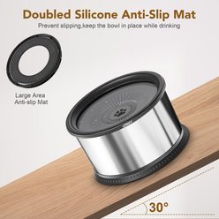 UPSKY Non-skid Stainless Steel Slow Feeder Dog Water Bowl with Anti-Slip Mat, 1.6-gal, Black slide 2 of 6