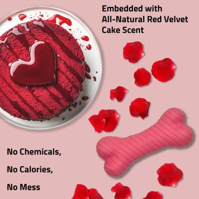 Show full view: Playology Red Velvet Cake Scented Dual Layer Bone Dog Toy, Small, 2 count slide 4 of 6