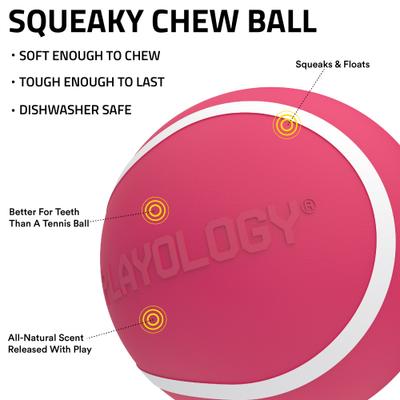 Show full view: Playology Red Velvet Cake Scented Squeaky Dog Chew Ball, Medium slide 2 of 6
