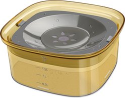 UPSKY Spill Proof, No Splash Non-Skid Plastic Slow Feeder Dog & Cat Water Bowl, 2-L, Yellow