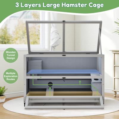 Show full view: Coziwow Wooden Hamster Cage Habitats, 35.4-in slide 8 of 10