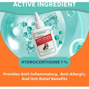 Forticept Anti-Itch Ear Infection Treatment Drops for Dogs & Cats, 2-fl oz bottle