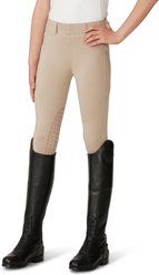 Ovation Aerowick GripTech Knee Patch Tight Child Horse Riding Breeches, Neutral Beige, X-Large: 14 slide 2 of 6