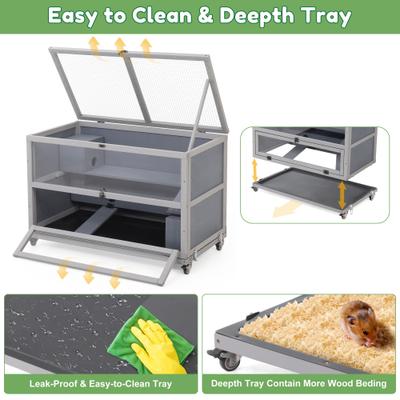 Show full view: Coziwow Wooden Hamster Cage Habitats, 35.4-in slide 4 of 10