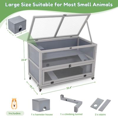 Show full view: Coziwow Wooden Hamster Cage Habitats, 35.4-in slide 3 of 10