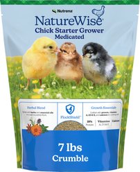 Nutrena NatureWise Chick Starter Grower Medicated 18% Protein Crumbles Poultry Feed, 7-lb bag