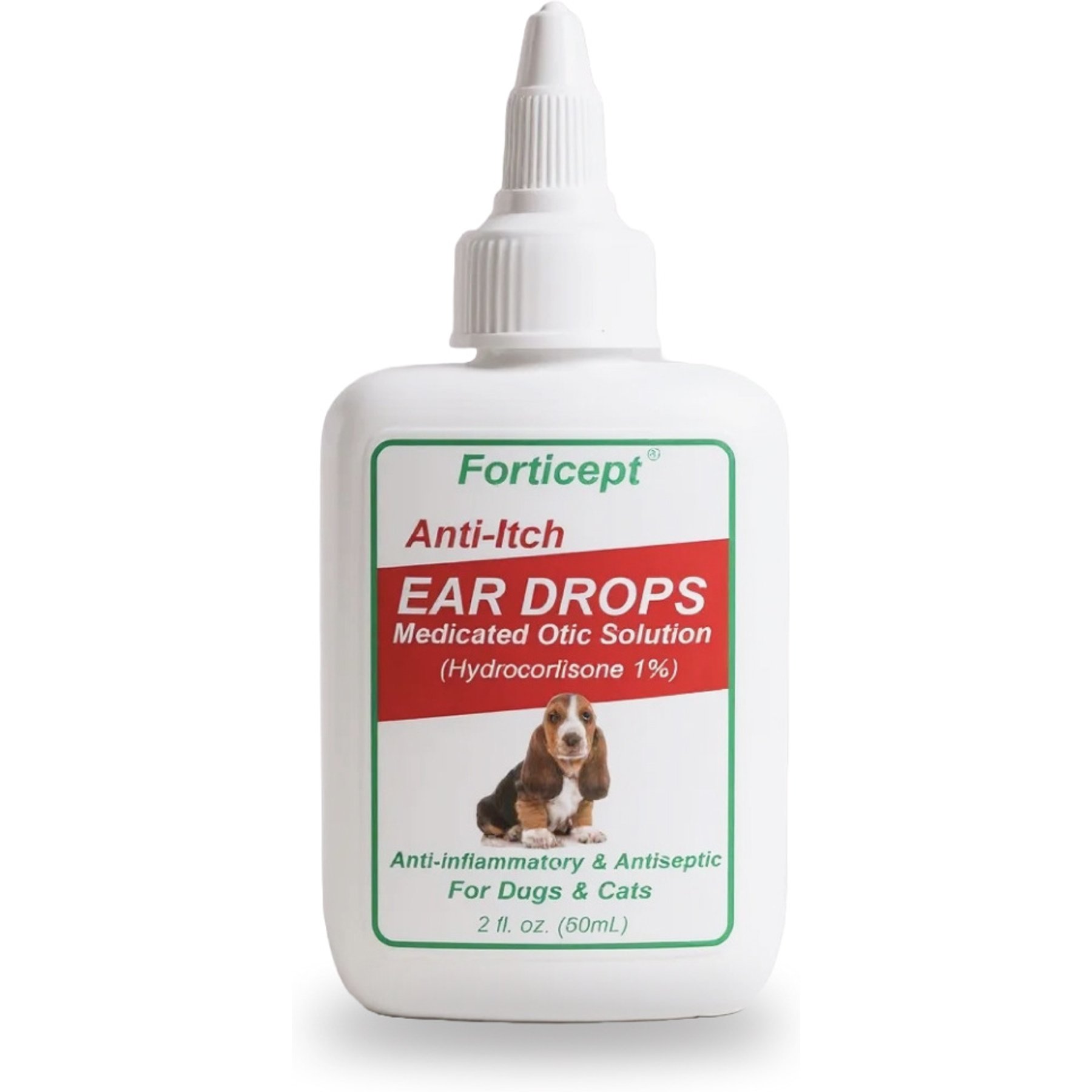 Forticept Anti-Itch Ear Infection Treatment Drops for Dogs & Cats, 2-fl oz bottle