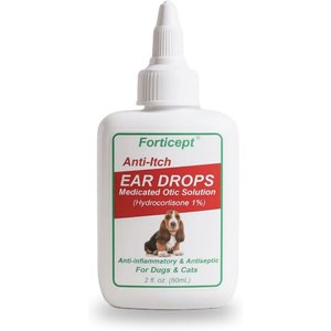 Forticept Anti-Itch Ear Infection Treatment Drops for Dogs & Cats, 2-fl oz bottle
