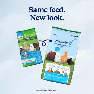 Show full view: Nutrena 22% Protein Silkie & Ornamental Layer Clean Crumb Chicken Feed, 30-lb bag slide 2 of 11
