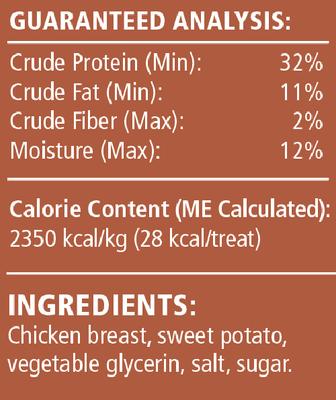 Show full view: Ernie Els Pet Products Ernie's Chicken Wrapped Sweet Potato Recipe Grain-Free Jerky Dog Treats, 16-oz pouch slide 4 of 8