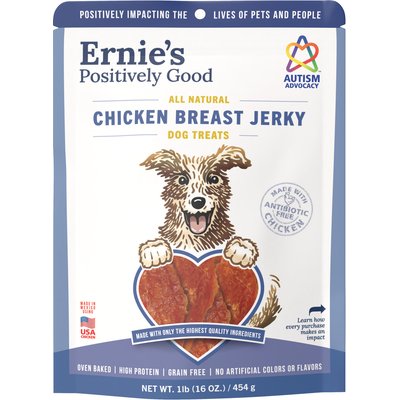 Ernie Els Pet Products Ernie Els Pet Products Ernie's Chicken Breast Grain-Free Jerky Dog Treats, 16-oz pouch