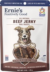 Ernie Els Pet Products Ernie's Beef Grain-Free Jerky Dog Treats, 3-oz pouch