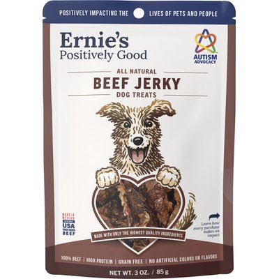 Ernie Els Pet Products Ernie Els Pet Products Ernie's Beef Grain-Free Jerky Dog Treats, 3-oz pouch