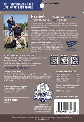 Show full view: Ernie Els Pet Products Ernie's Beef Liver Grain-Free Freeze-Dried Dog Treats, 3-oz pouch slide 3 of 7