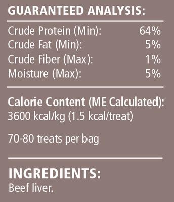 Show full view: Ernie Els Pet Products Ernie's Beef Liver Grain-Free Freeze-Dried Dog Treats, 3-oz pouch slide 4 of 7