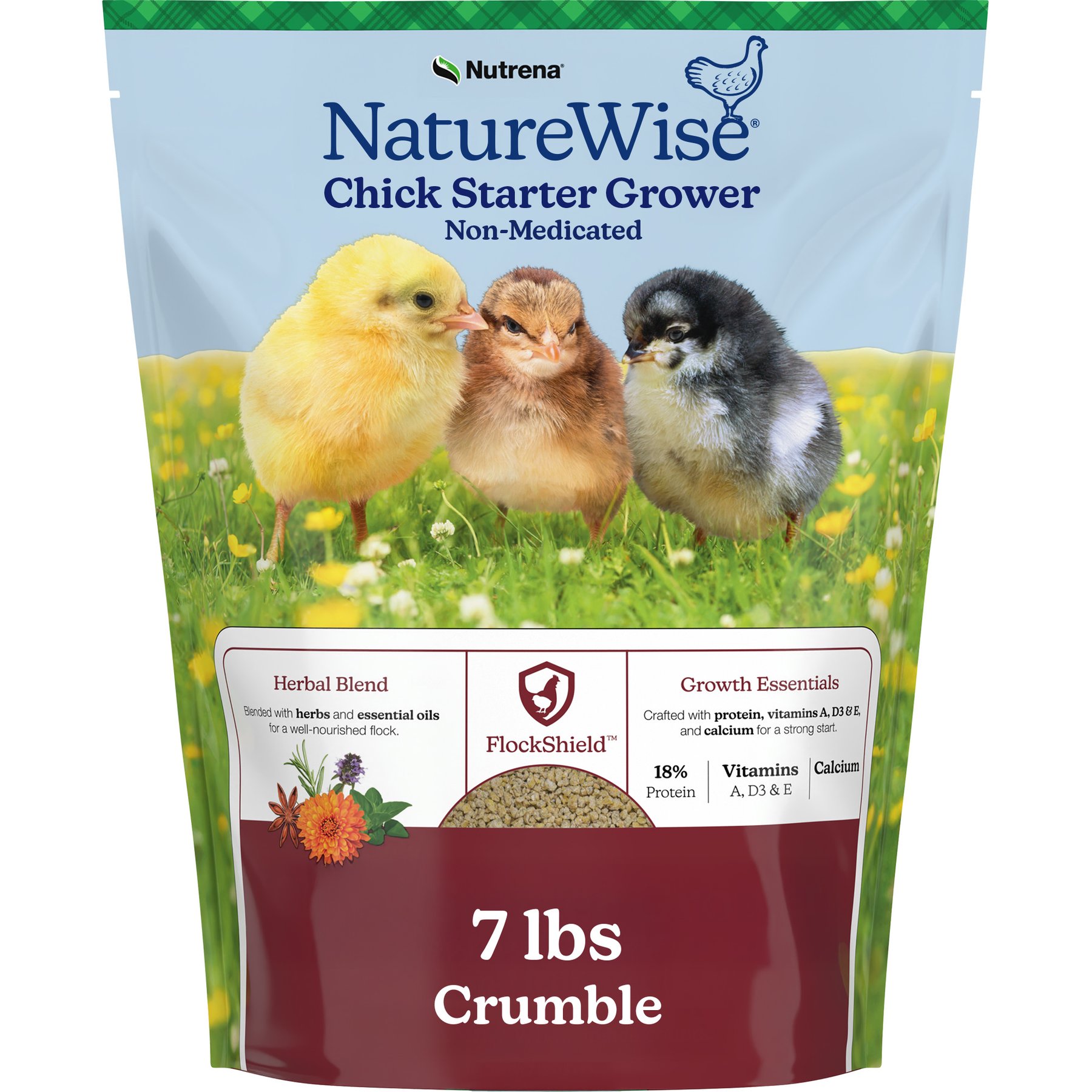 Nutrena NatureWise Chick Starter Grower 18% Protein Crumble Chicken Feed, 7-lb bag
