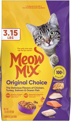 Show full view: Meow Mix Original Choice Dry Cat Food, 3.15-lb bag slide 9 of 11