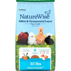 Nutrena 22% Protein Silkie & Ornamental Layer Clean Crumb Chicken Feed, 30-lb bag