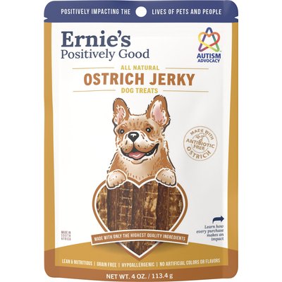 Ernie Els Pet Products Ernie Els Pet Products Ernie's Ostrich Grain-Free Jerky Dog Treats, 4-oz pouch