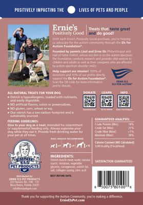 Show full view: Ernie Els Pet Products Ernie's Ostrich Bites Grain-Free Soft & Chewy Treats, 4-oz pouch slide 4 of 7