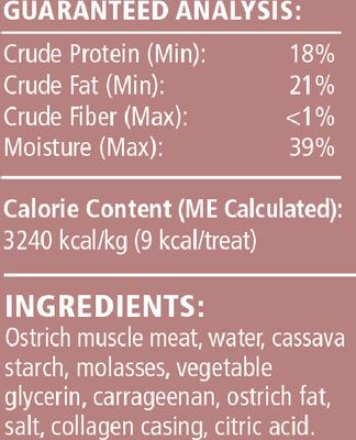 Show full view: Ernie Els Pet Products Ernie's Ostrich Bites Grain-Free Soft & Chewy Treats, 4-oz pouch slide 5 of 7