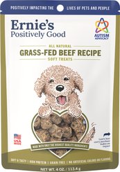Ernie Els Pet Products Ernie's Grass Fed Beef Recipe Grain-Free Soft & Chewy Treats, 4-oz pouch