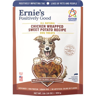 Ernie Els Pet Products Ernie Els Pet Products Ernie's Chicken Wrapped Sweet Potato Recipe Grain-Free Jerky Dog Treats, 16-oz pouch