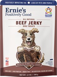Ernie Els Pet Products Ernie's Beef Grain-Free Jerky Dog Treats, 12-oz pouch